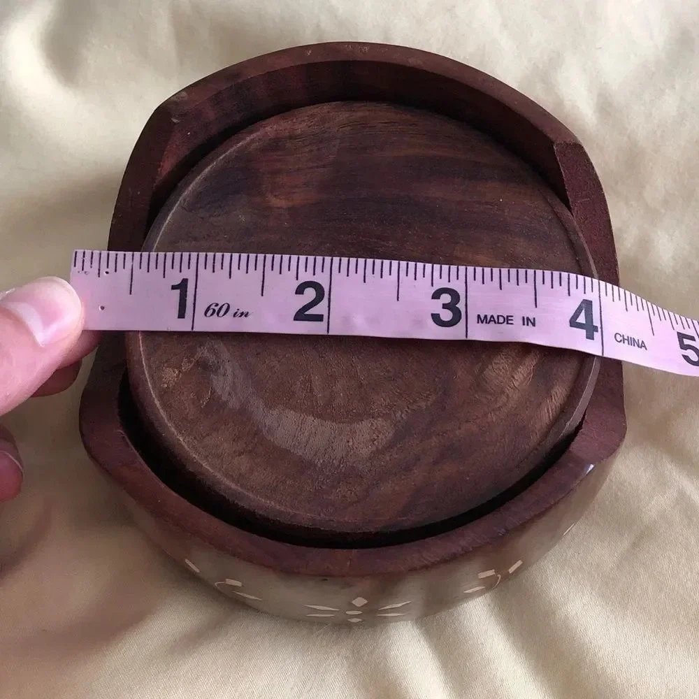Handmade Set‎ of 5 Wooden Coasters